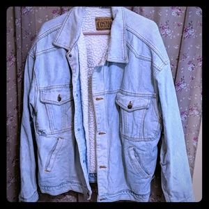 Men's Denim Jean jacket with acrylic lining- XL